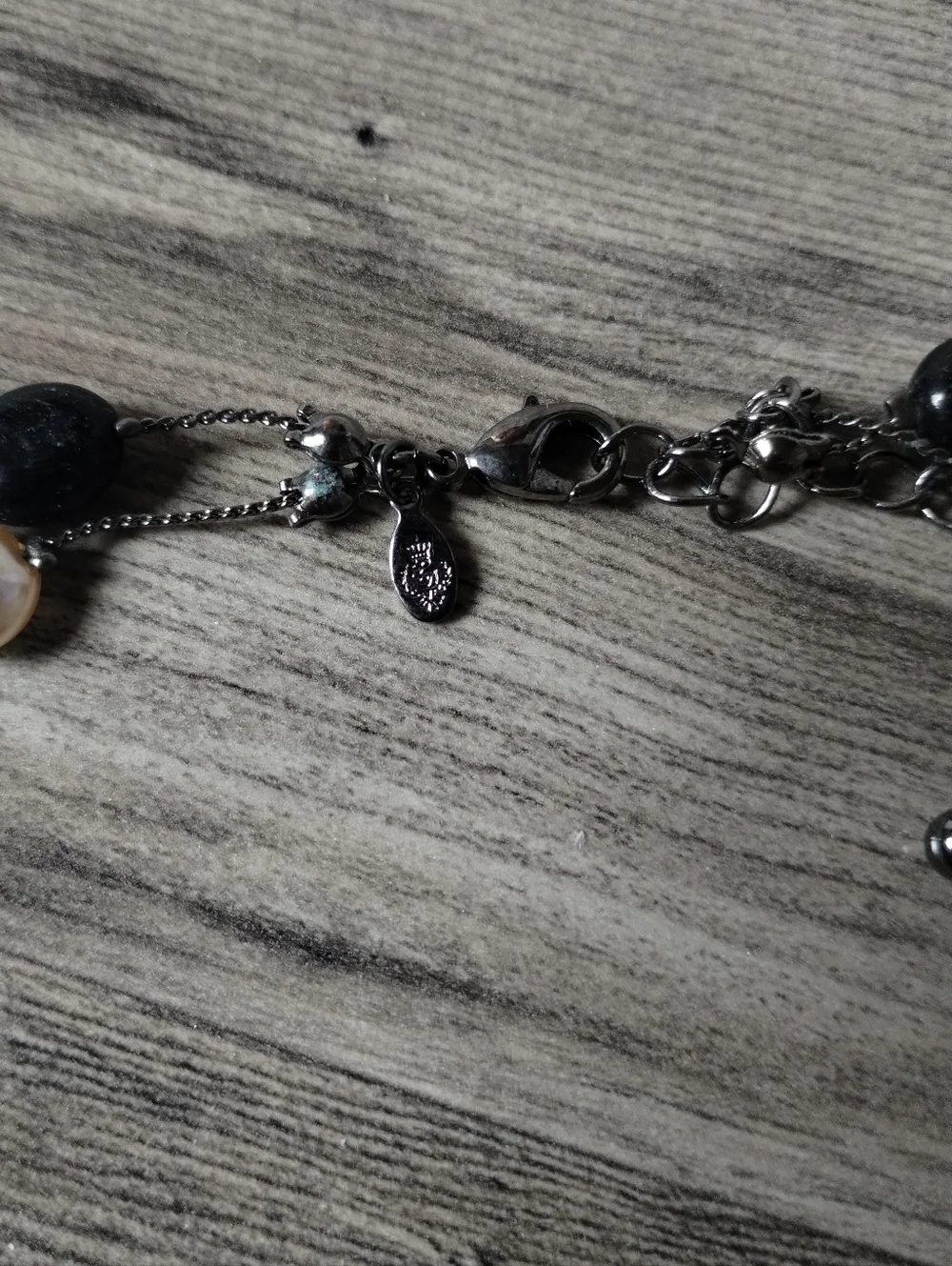 Premier Designs Black and Faux Pearl Beaded Necklace